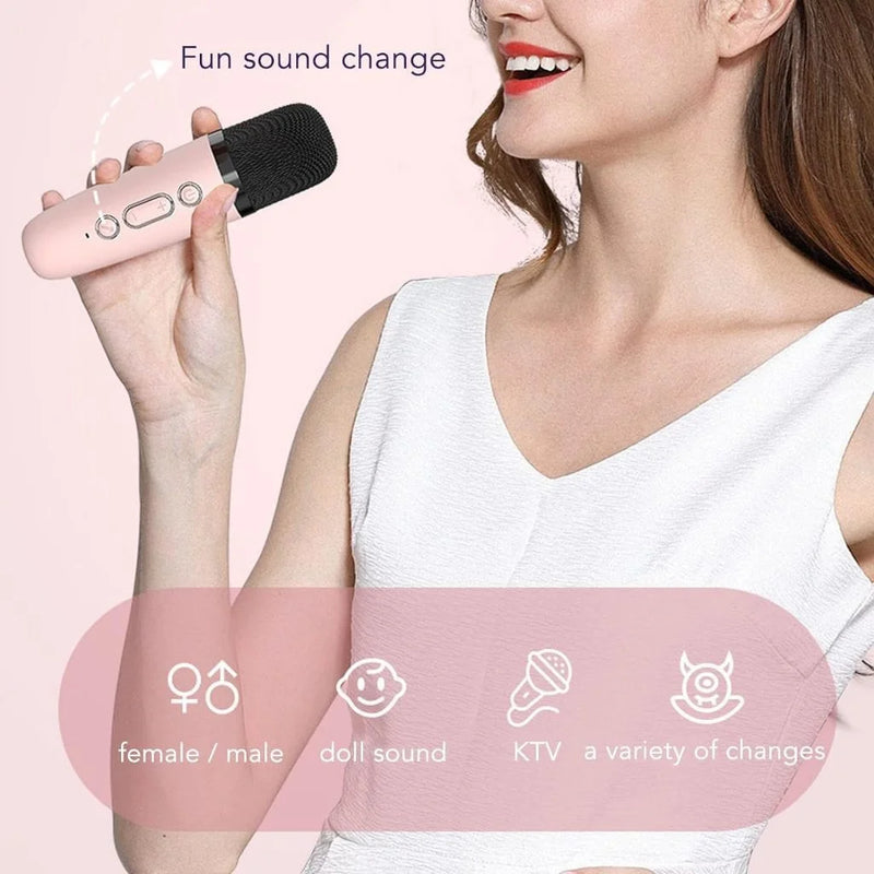 Microfone Karaoke com luzes LED,