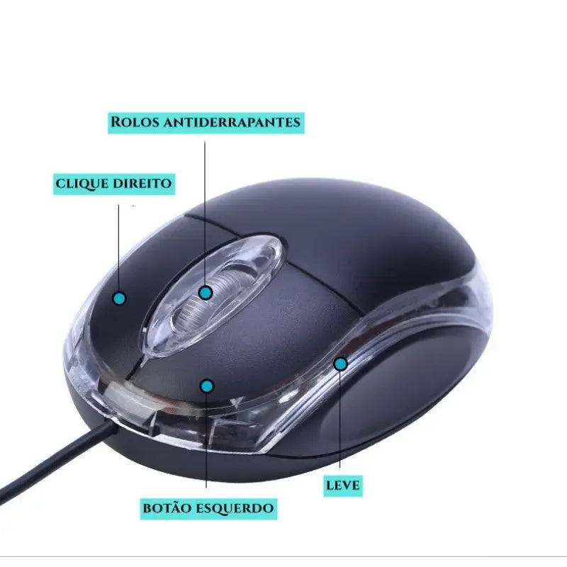 Natal Mouse Preto Usb Óptico Com Led Para Notebook PC Computador Promoções